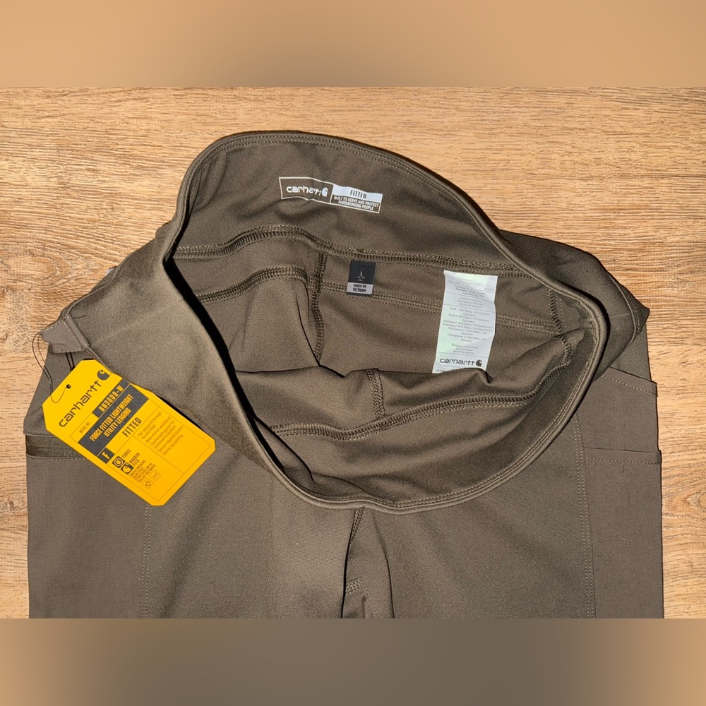NWT CARHARTT FORCE FITTED Lightweight Brown Utility Legging pants. Size Large. - Picture 9 of 9